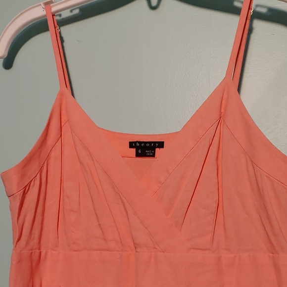Theory coral summer strappy v-neck dress - Picture 6 of 6